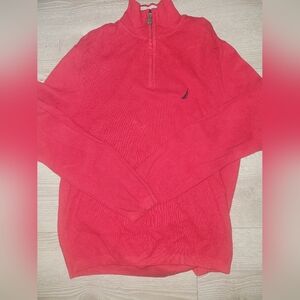 Nautica Bright Red Zip-Front Hoodie